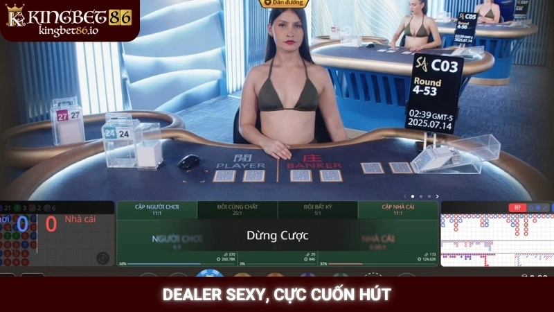 Baccarat online Kingbet86 | Chơi live cùng dealer xinh đẹp 2 Dealer sexy, cực cuốn hút