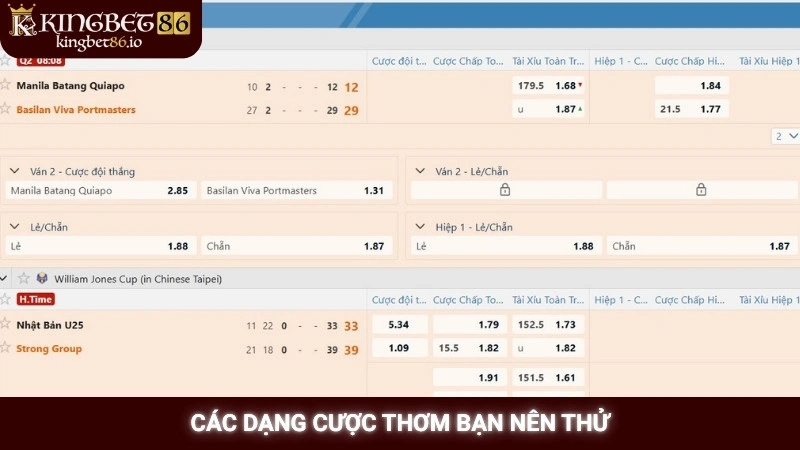 Cá cược bóng rổ Kingbet86 - Soi kèo NBA chuẩn xác nhất 2 Các dạng cược thơm bạn nên thử