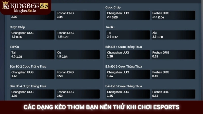 Cá cược Esports Kingbet86 - Tỷ lệ kèo LOL, CSGO hot nhất 3 Các dạng kèo thơm bạn nên thử khi chơi Esports