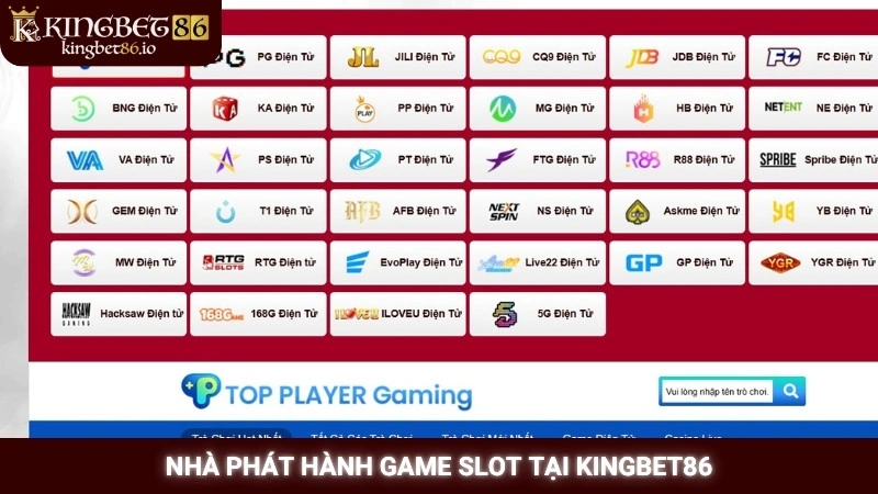 Nhà phát hành game Slot tại Kingbet86